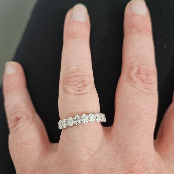 1.8 CT Oval Cut Semi Eternal Vintage Stacked Band Moissanite Ring - Picture 8 of 8